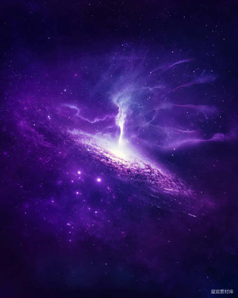 高清摄影  一个紫色和蓝色相间的空间，充满了星星。
