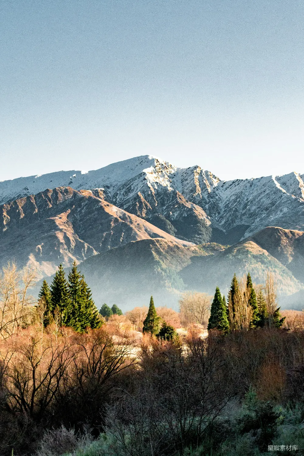 高清摄影 旅行 自然 壁纸 白天山边的绿树