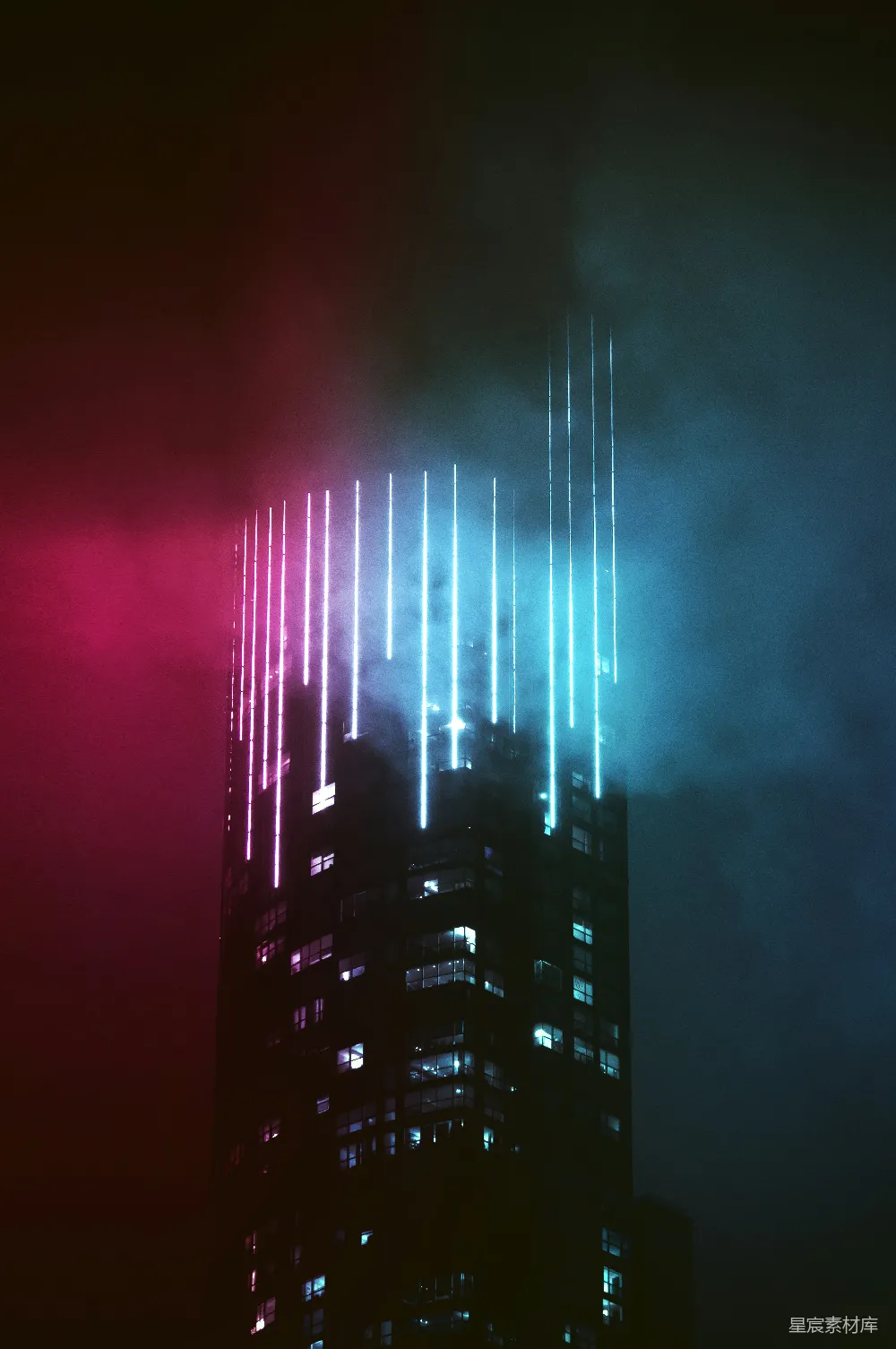 高清摄影 实验性 壁纸 夜晚灯火通明的建筑物