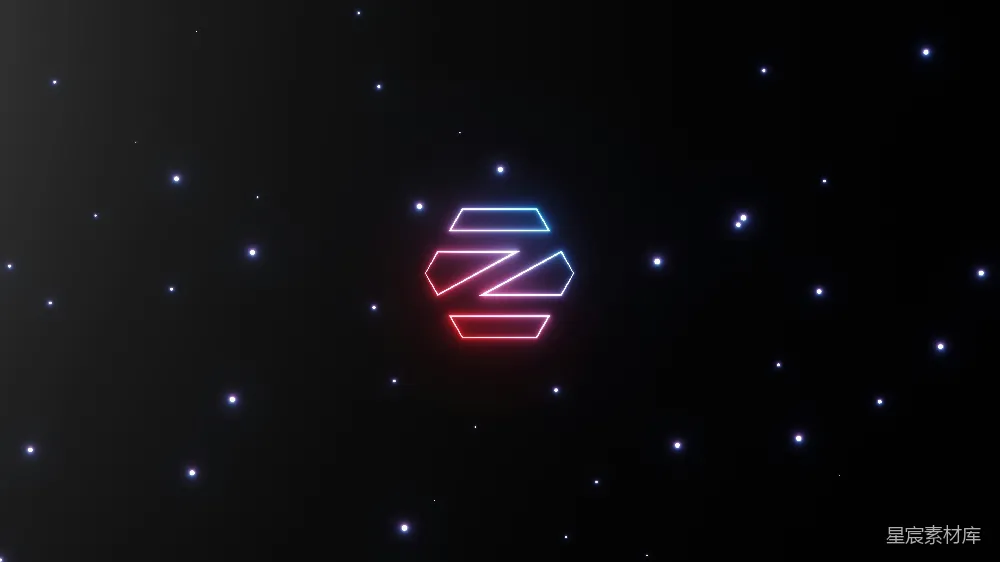 高清摄影  黑色背景上的星星和霓虹灯招牌