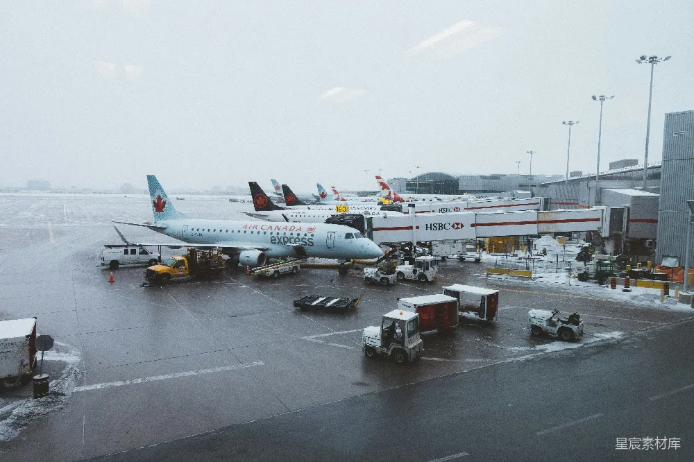 高清摄影  白底航空公司灰色混凝土地面