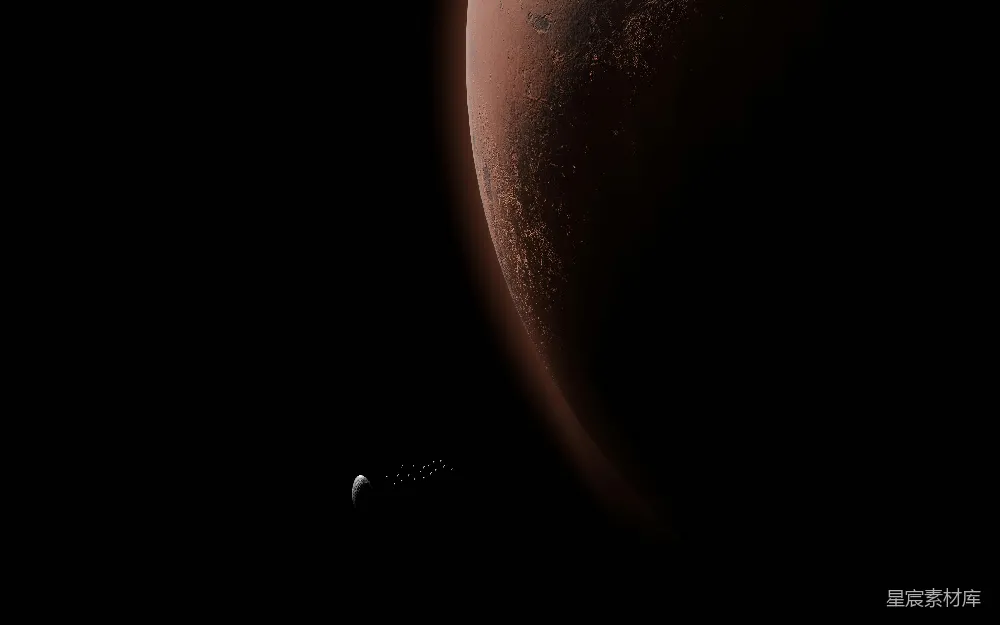 高清摄影  一幅红色星球在太空中的艺术渲染图