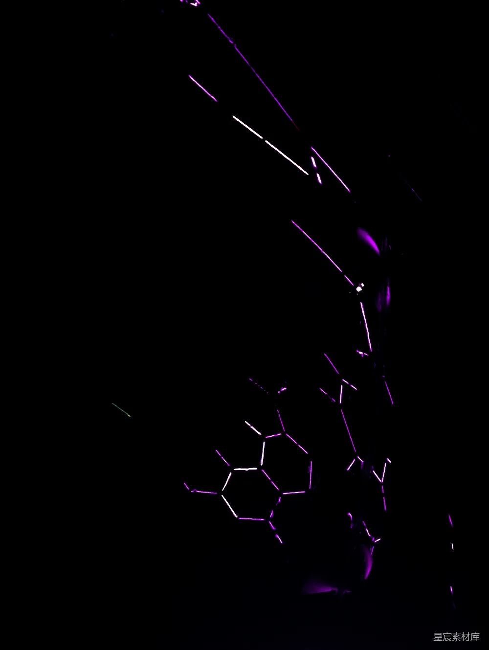高清摄影  黑色背景上的抽象紫色几何图案