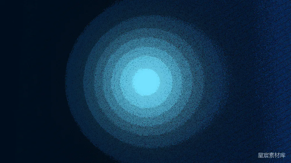 深蓝色背景上 concentric 圈状光芒