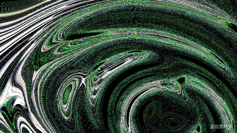 绿色和白色的抽象艺术旋涡。
