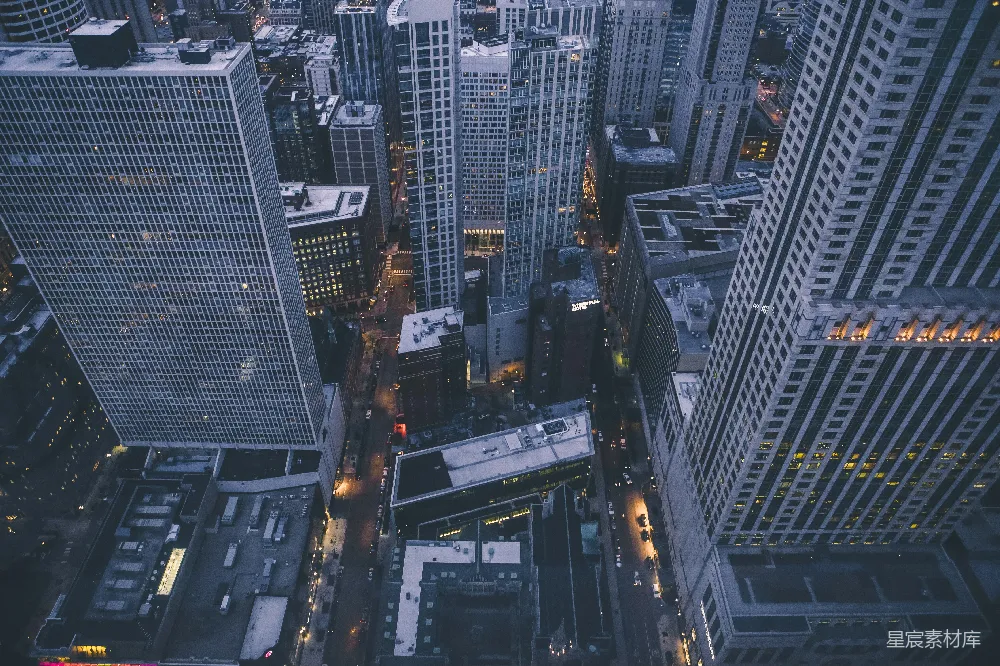 高层建筑的空中俯瞰视图