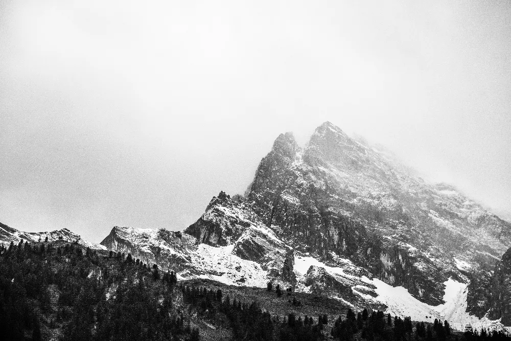 高清摄影  雪山俯瞰图