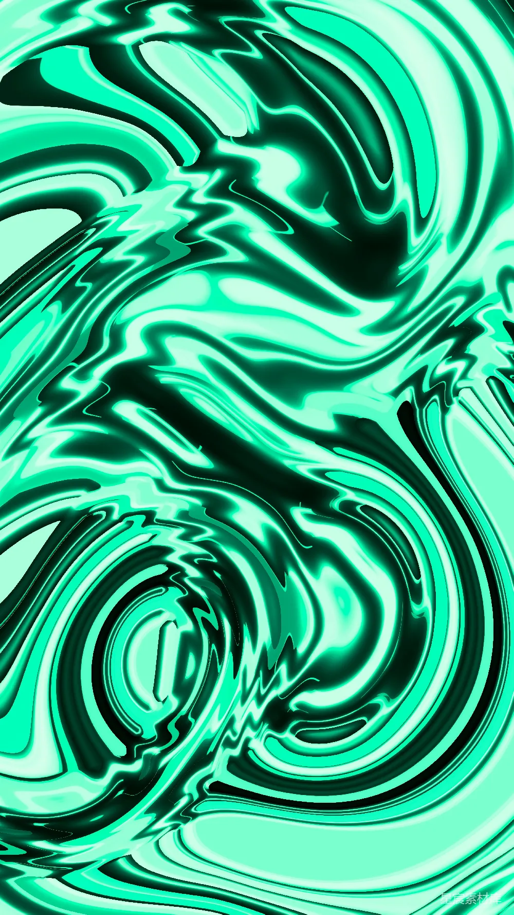 抽象的绿色和黑色液状图案 swirls.