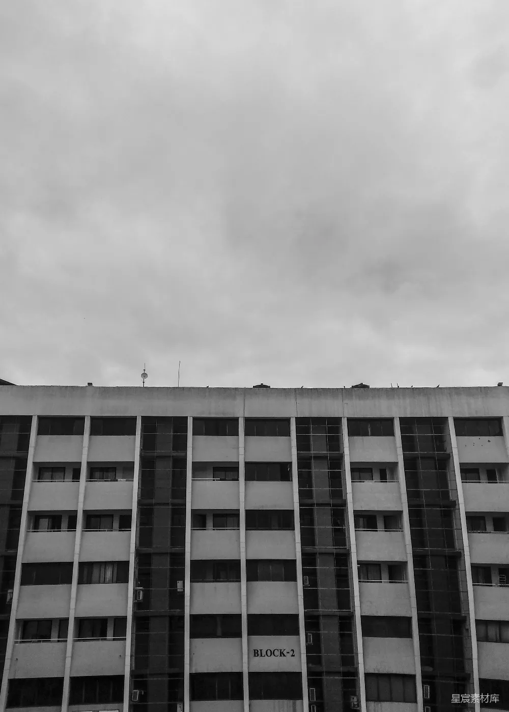 高清摄影  一张黑白照片，展示了一座高大的建筑。
