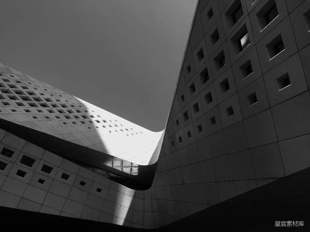 混凝土建筑的灰度照片