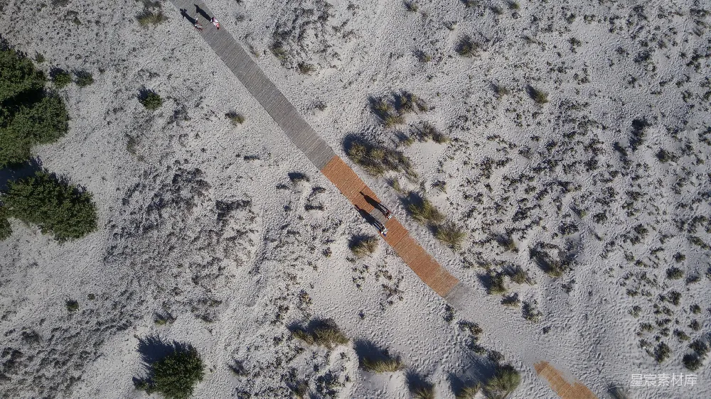 高清摄影  沙漠中的道路俯瞰图