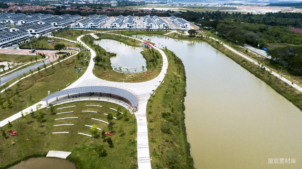 高清摄影  空中俯瞰道路和树木