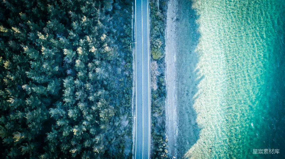 高清摄影 壁纸 旅行 自然 空中俯瞰绿树和道路
