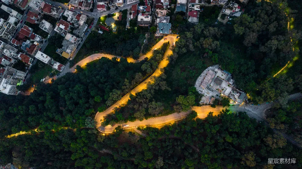 高清摄影  夜间城市航拍图