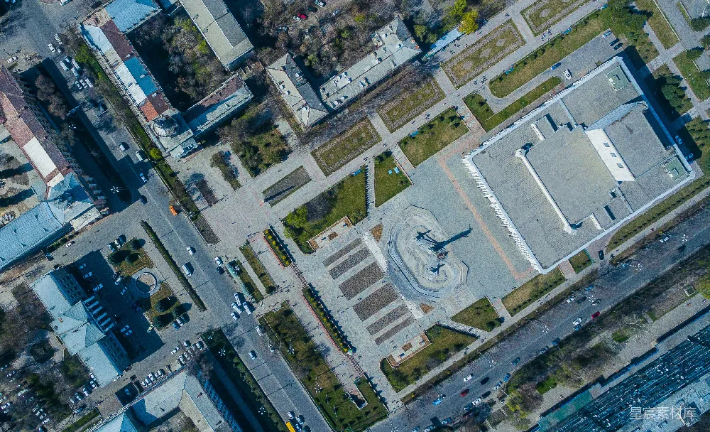 高清摄影  白天的城市建筑俯瞰图