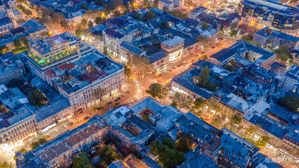 高清摄影  城市夜间航拍