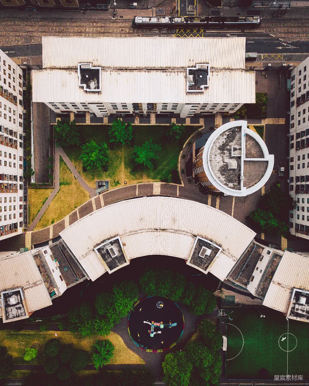 高清摄影  鸟瞰摄影两座高层建筑