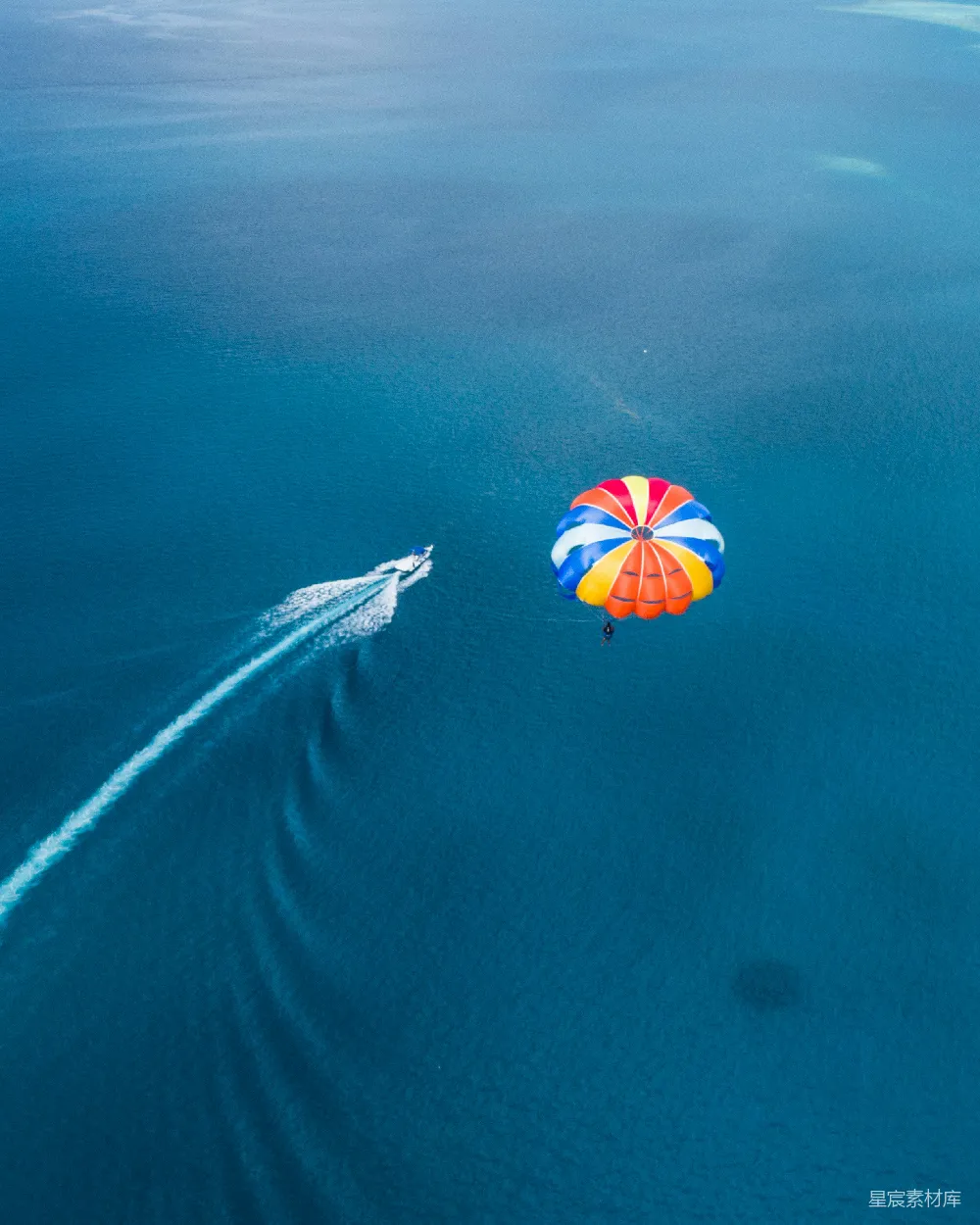 高清摄影  空投伞在海上的照片