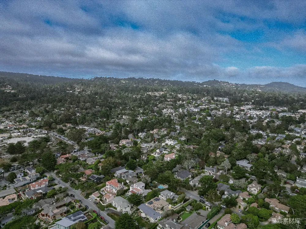 高清摄影  一个城市的住宅区的俯瞰图
