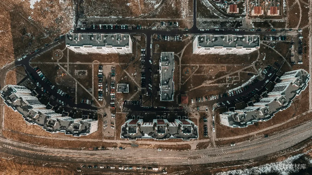 高清摄影  白天的城市建筑俯瞰图