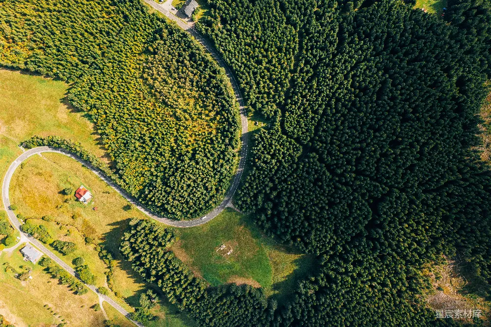 高清摄影 自然 白天的道路空中摄影