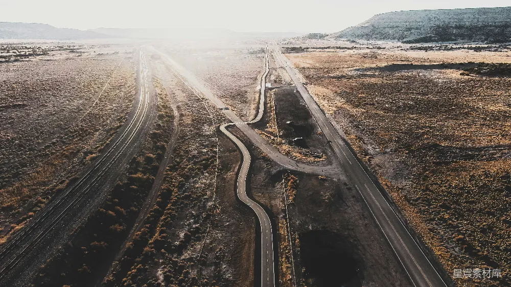 高清摄影 自然 在偏远地区的空中俯瞰一条道路