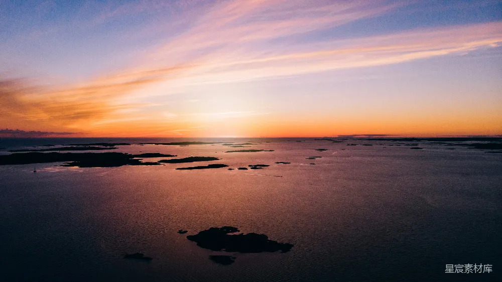 高清摄影  夕阳下的水面