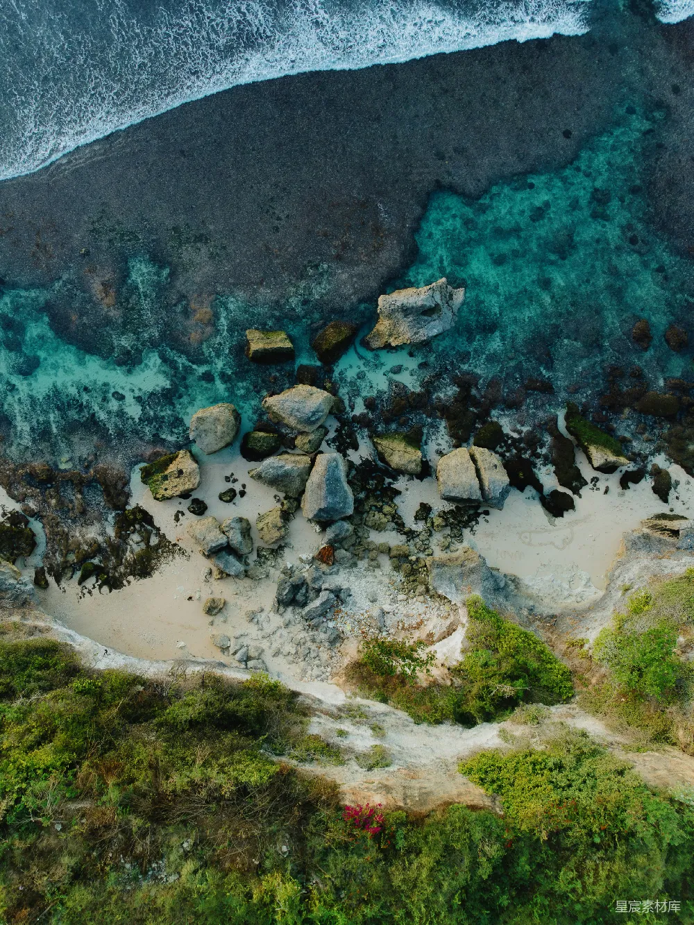 高清摄影 自然 空中俯瞰海滩和海洋的景象