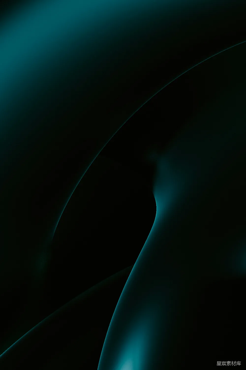 高清摄影  一个黑白绿色抽象背景，带有曲线。