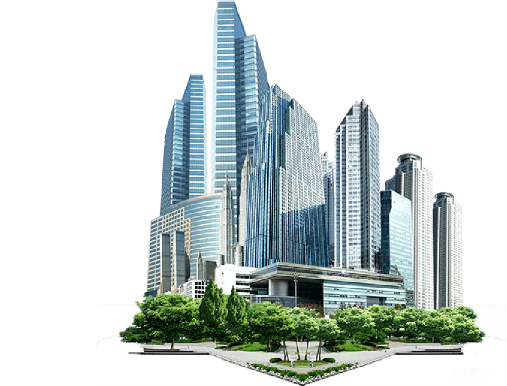 元素素材 城市景观 高楼大厦 都市绿化 摩天大楼与城市绿地