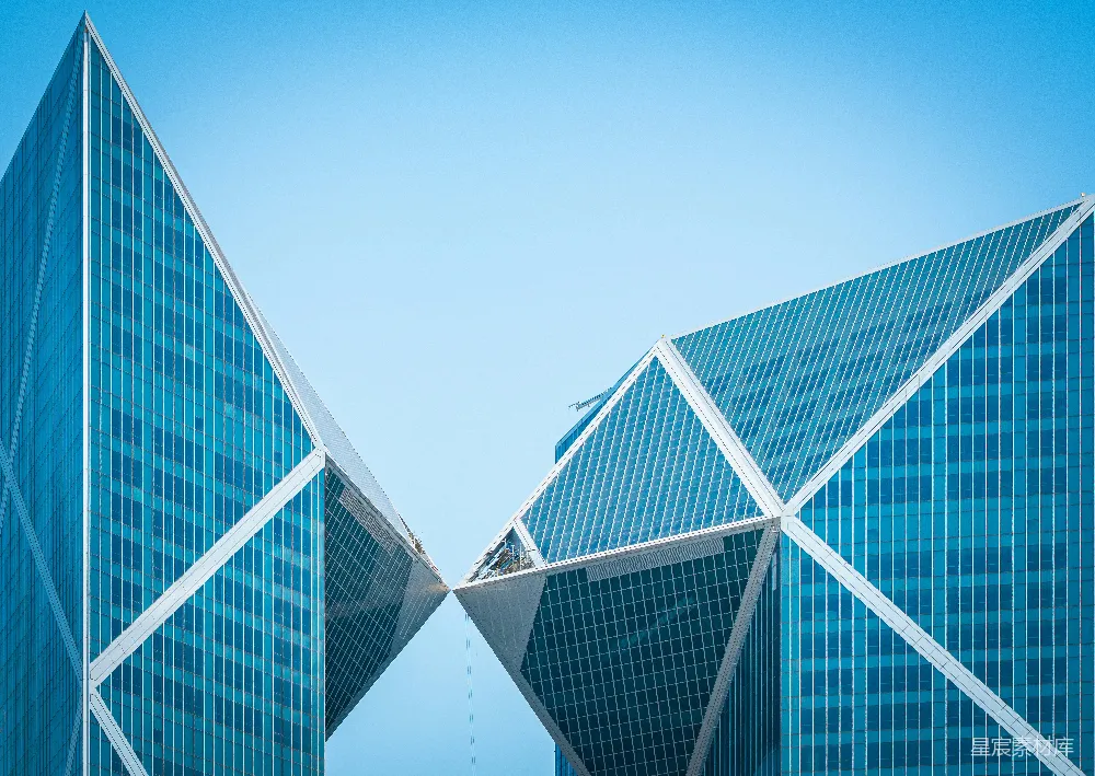 高清摄影  现代建筑与几何形状的摩天大楼。