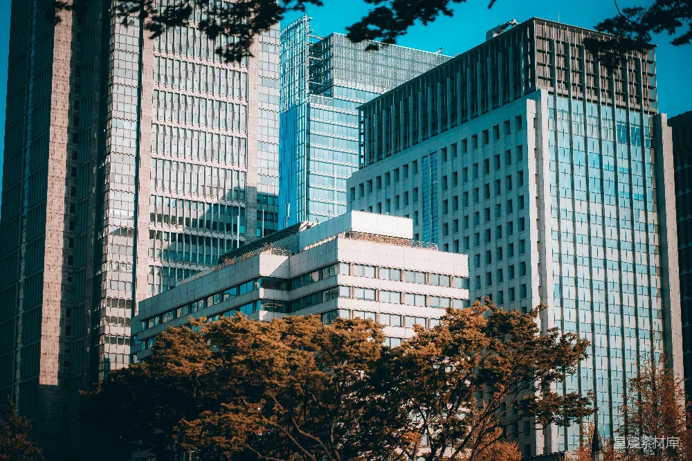 高清摄影  一组并排的高层建筑