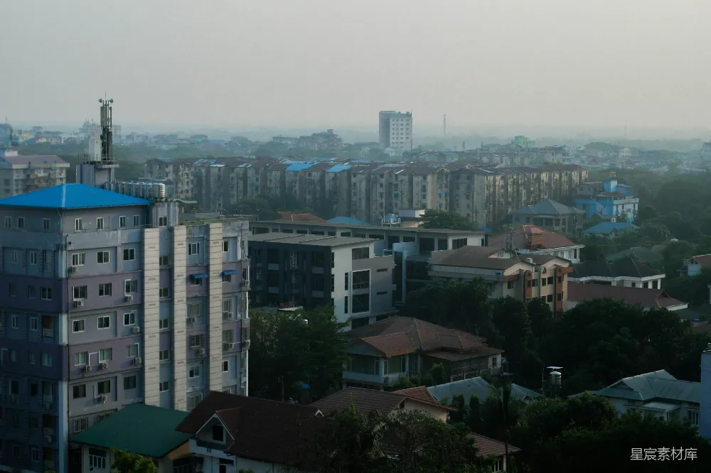 高清摄影  一座城市景观，有许多高楼大厦