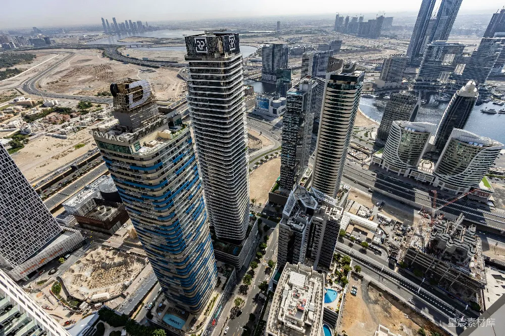 高清摄影  一座城市鸟瞰图，高楼林立