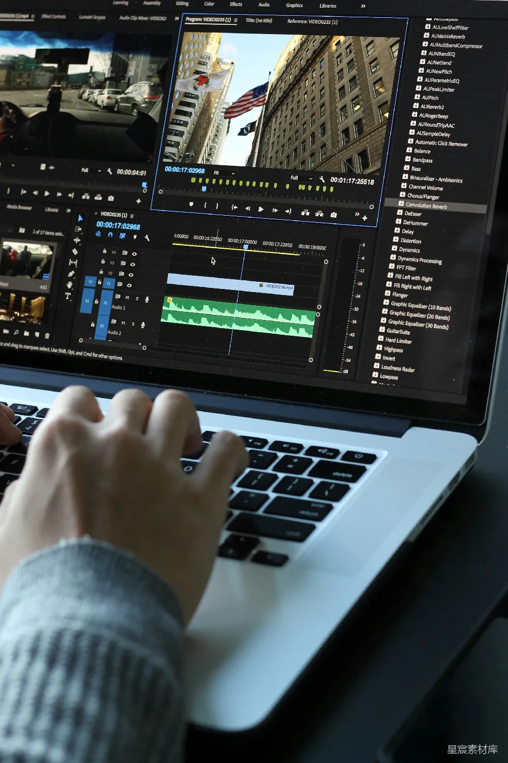 高清摄影  使用MacBook Pro并将其打开的人