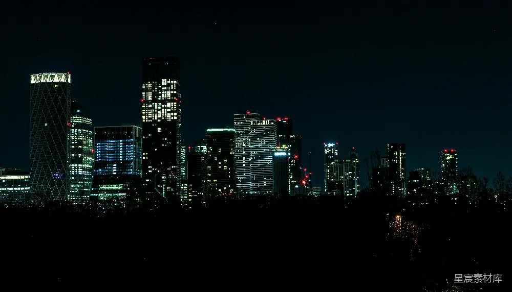 高清摄影  夜晚的城市天际线