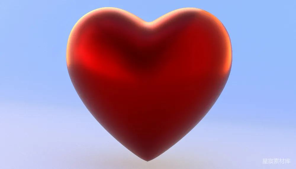 高清摄影  一个红色的心形物体在蓝色背景上