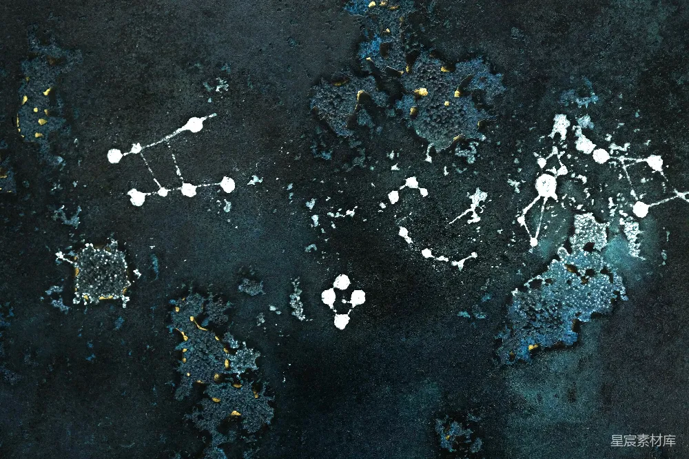 高清摄影  一幅黑白相间的画，上面有白点。