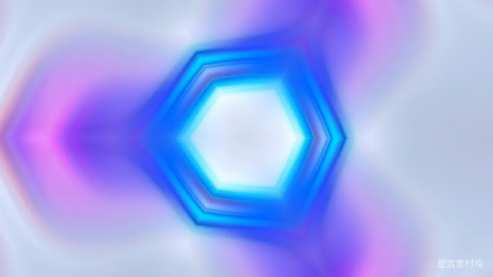 高清摄影 壁纸 蓝色和紫色的六边形图案，中心发光