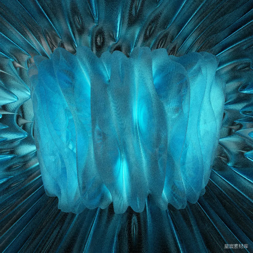 高清摄影  一个带有非常详细设计的大蓝色物体