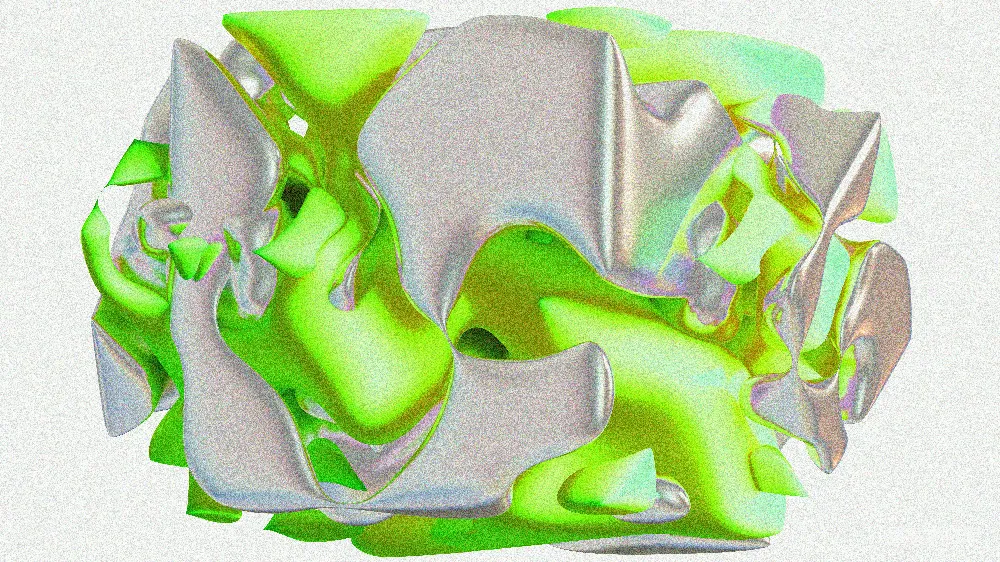 高清摄影  抽象的金属色和石灰绿色有机形状