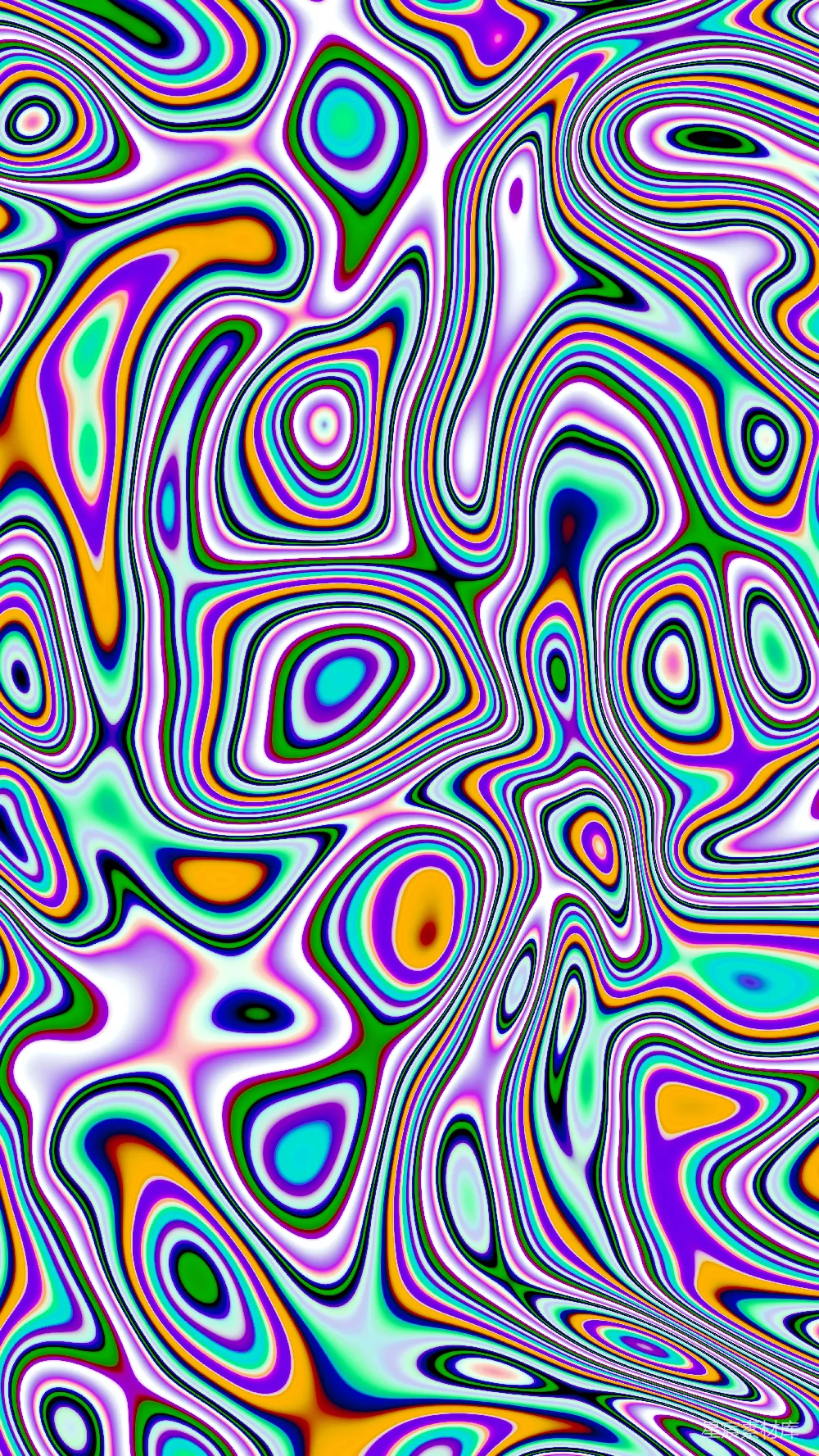 高清摄影  抽象漩涡图案，色彩鲜艳的迷幻色系