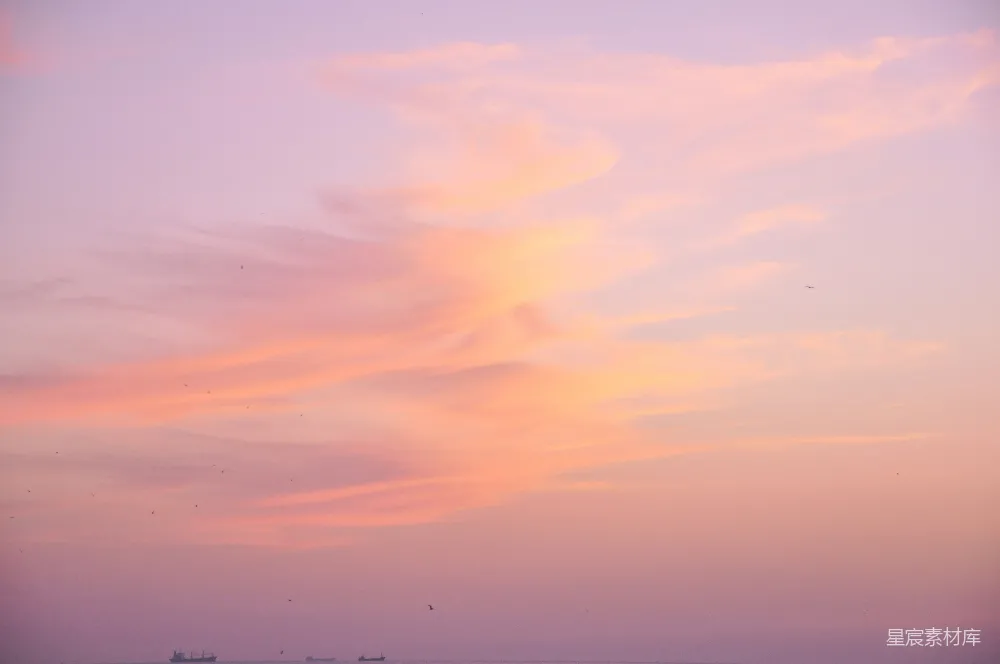 高清摄影  橙色和蓝色的天空