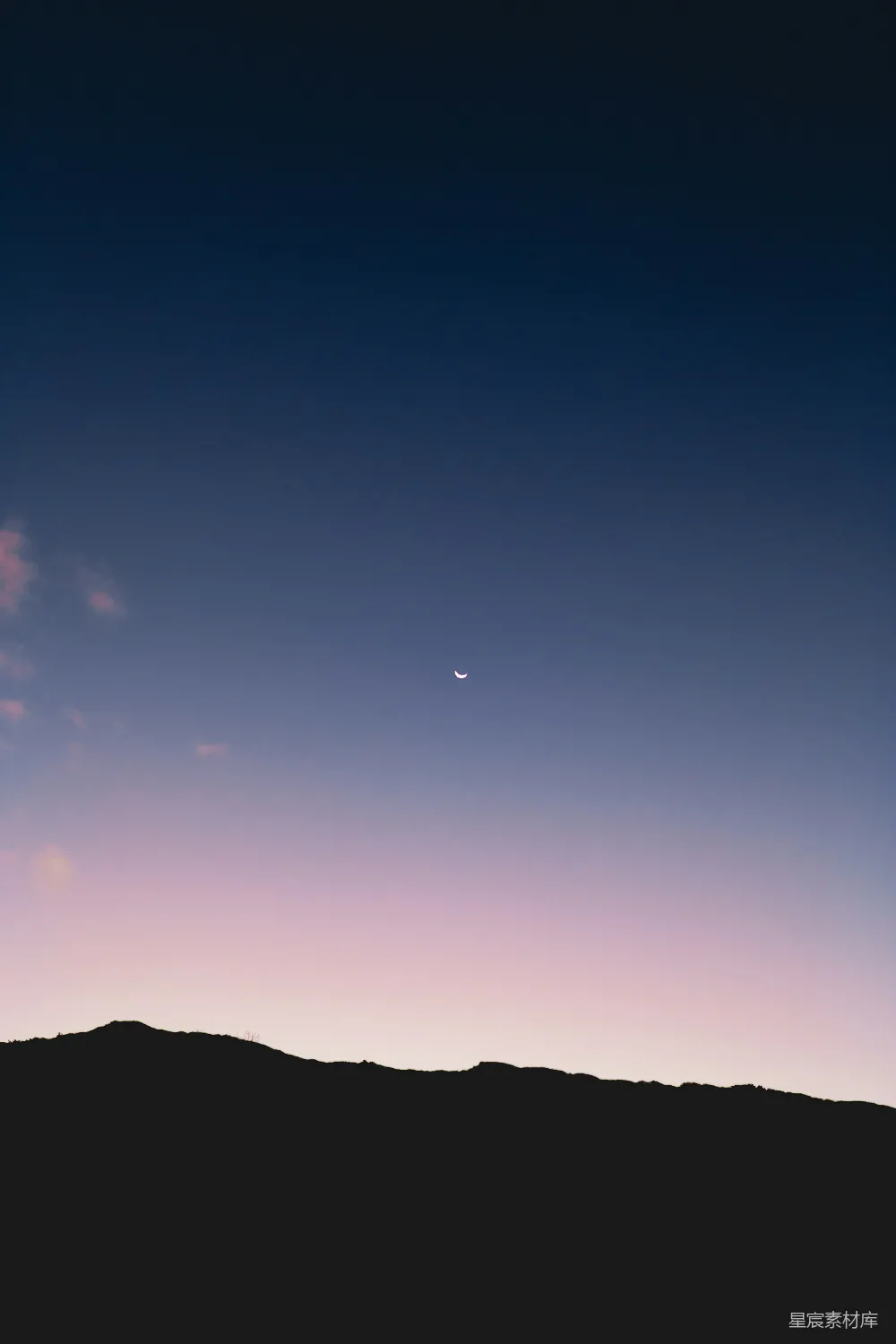 高清摄影 自然 壁纸 夜晚的山峦和天空