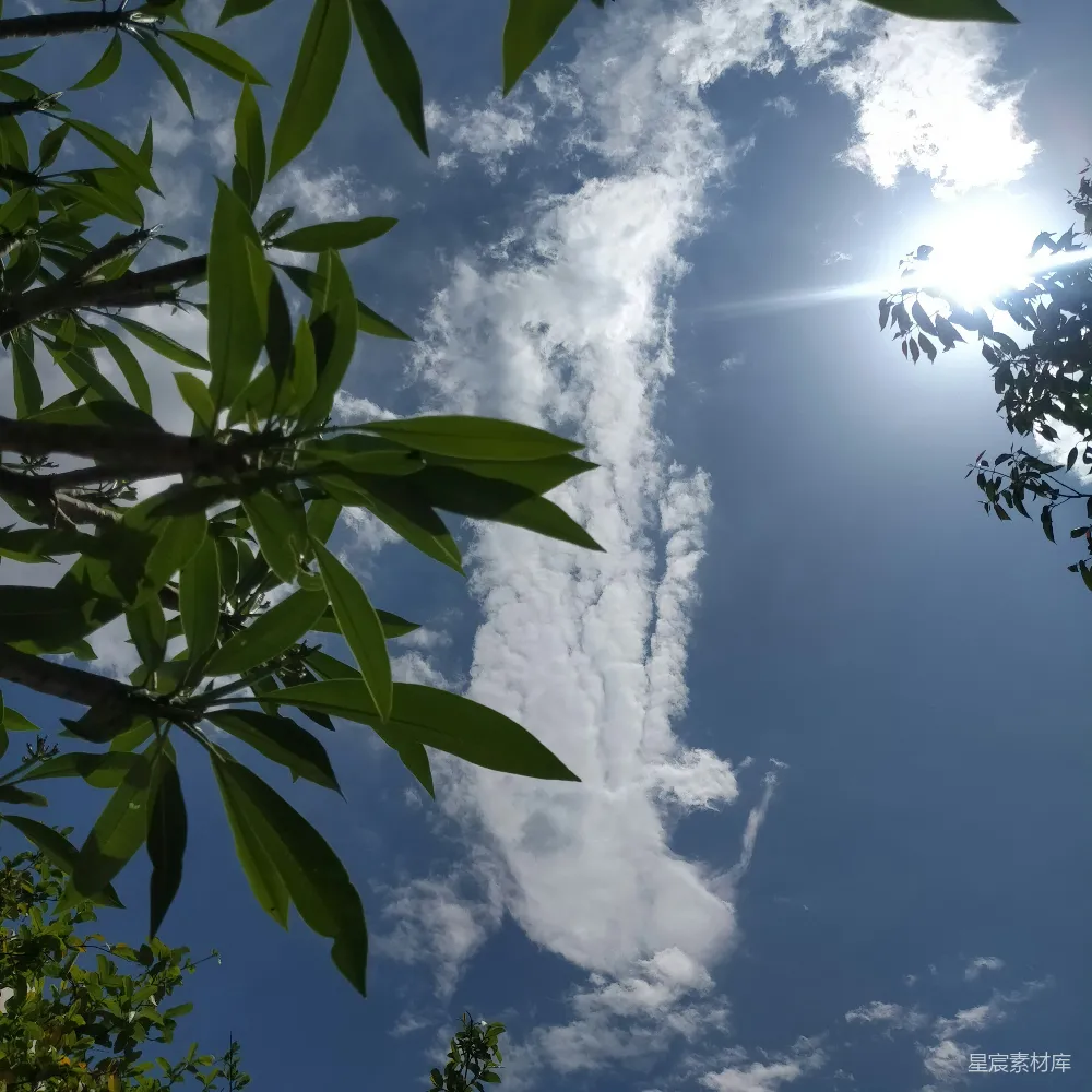 高清摄影  天空中的云层中透出耀眼的阳光。