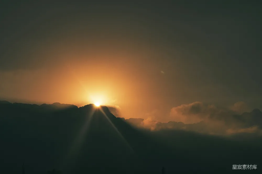 高清摄影  夕阳下山的剪影