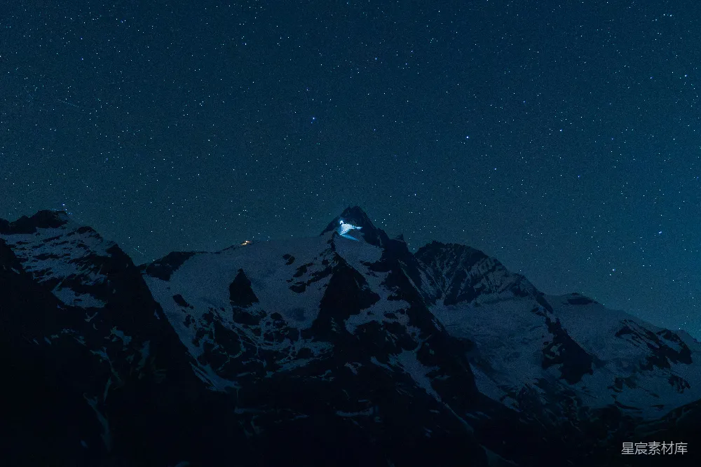 高清摄影 壁纸 雪峰在星空下