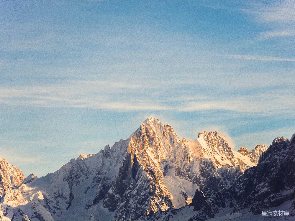 高清摄影 春天 壁纸 自然 旅行 蓝天下的雪山