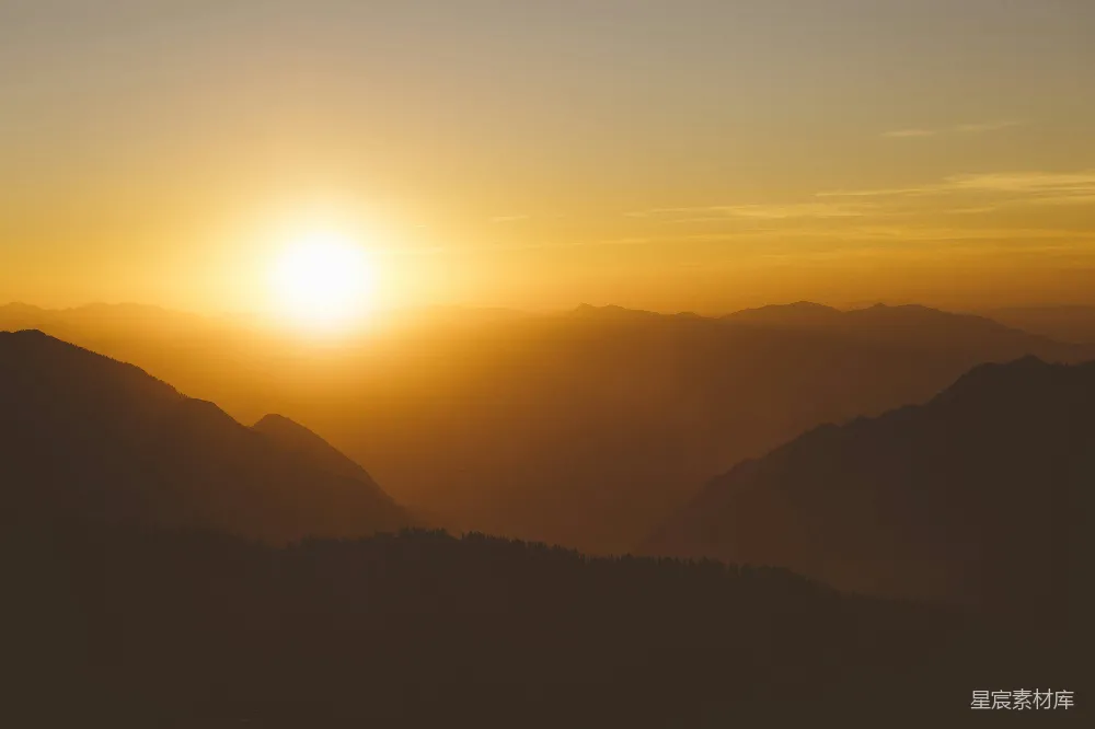 高清摄影  夕阳下山的剪影