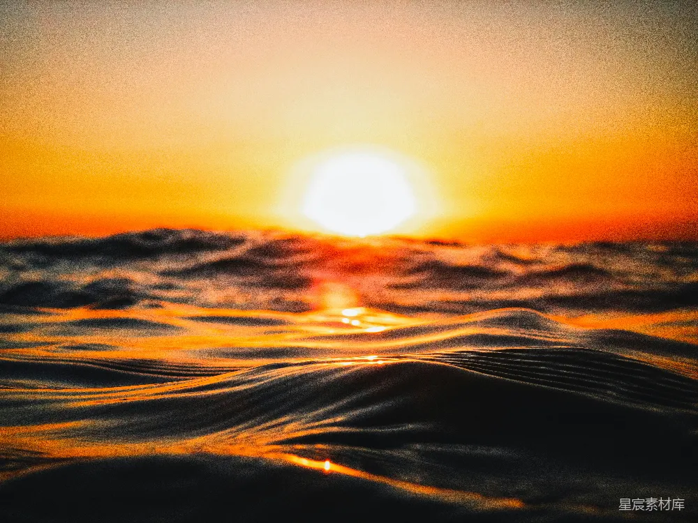 高清摄影 夕阳西下于地平线之上